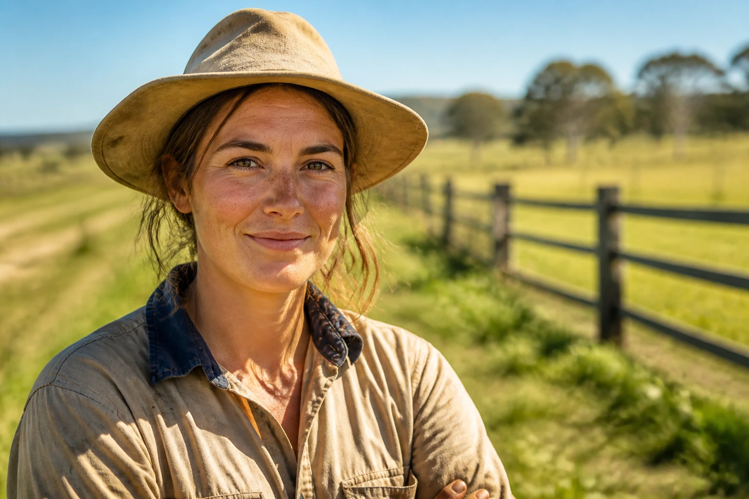 Portrait of a conscientious farm worker in rural setting