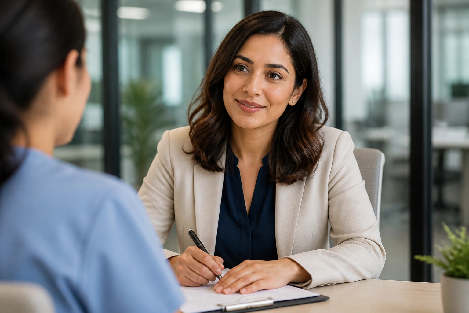 Recruiter in modern office representing legitimate LMIA-employers