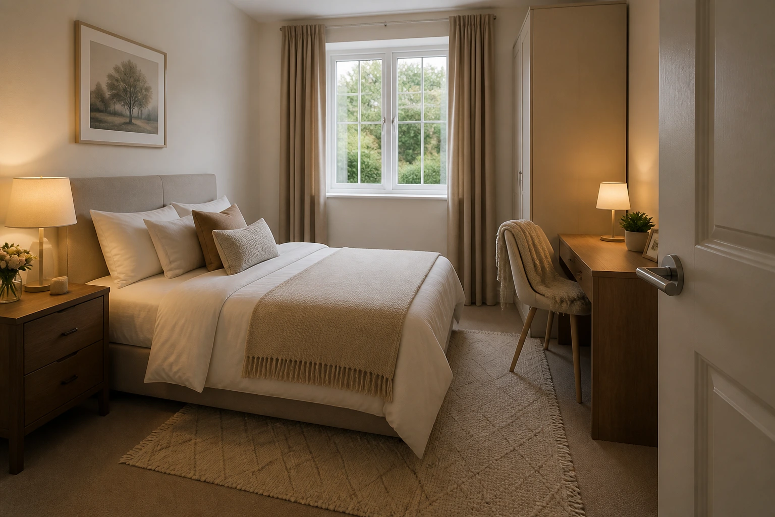 Private bedroom within family home