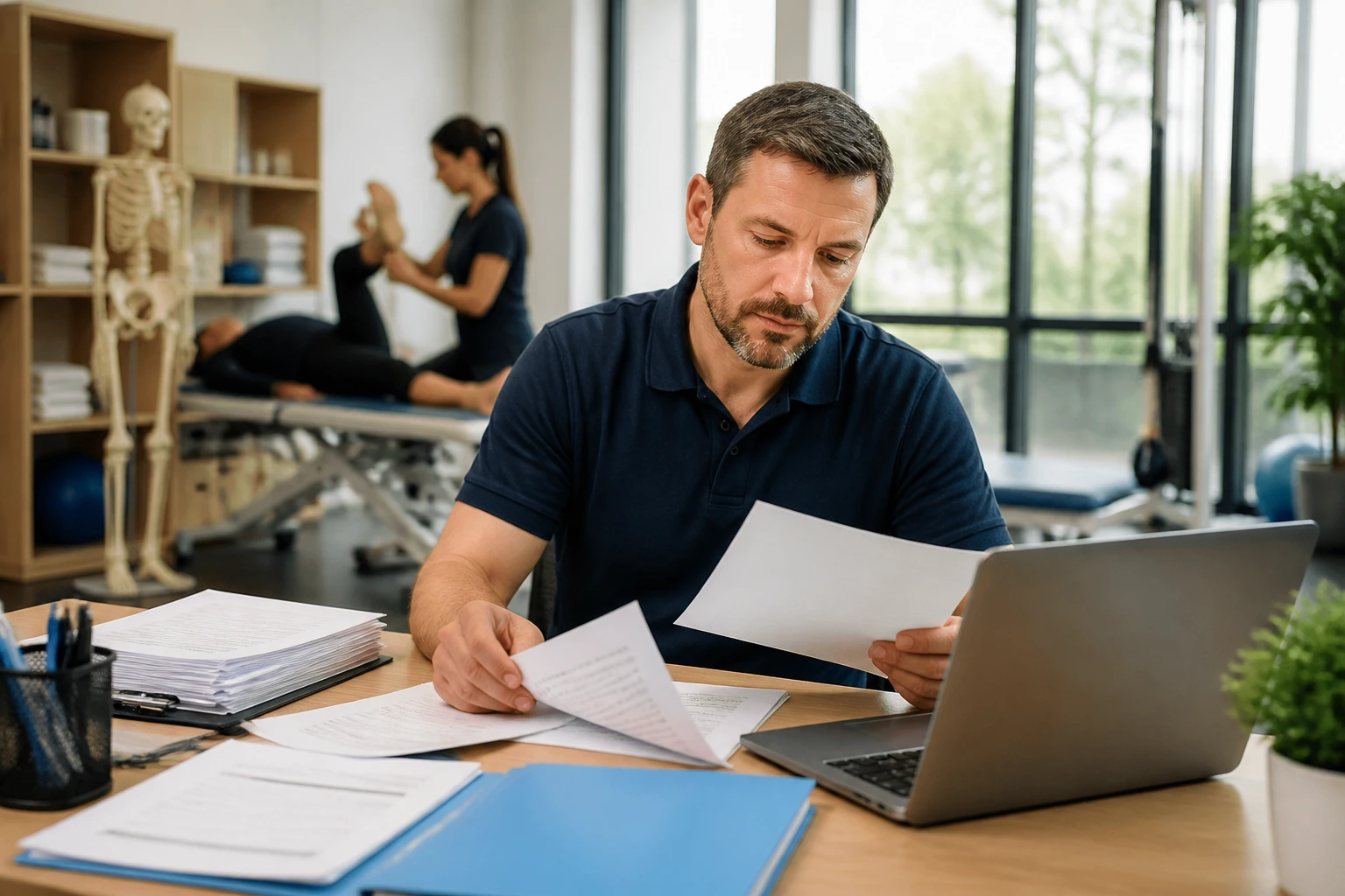 Clinic owner with paperwork illustrating LMIA realities in a real-world clinic