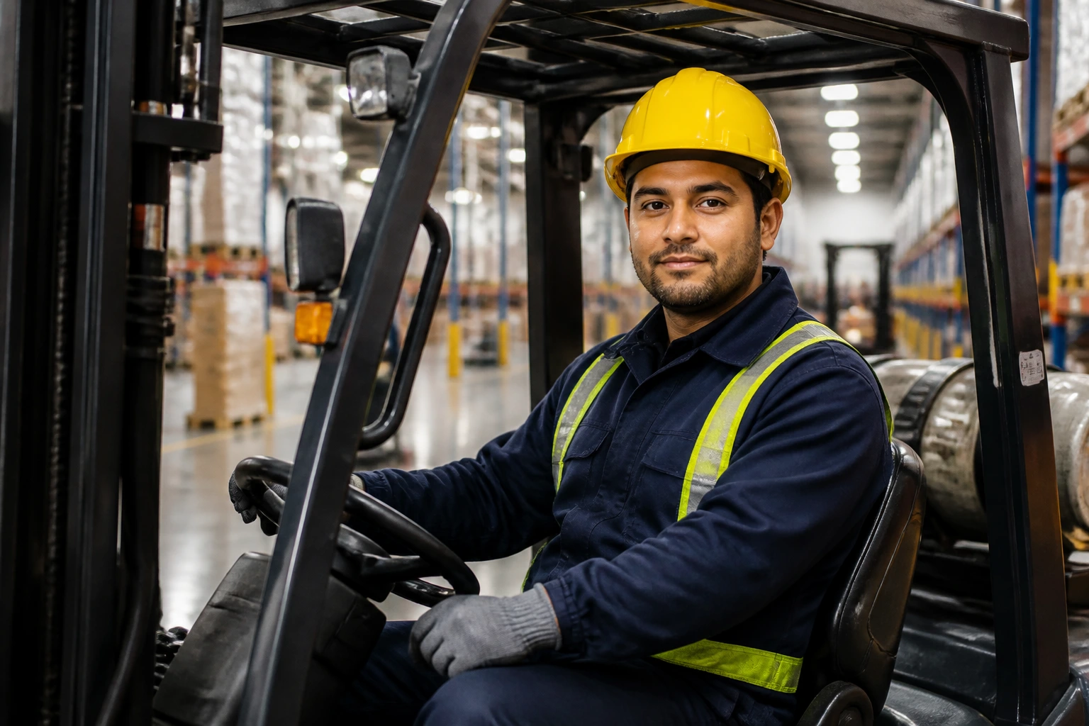 Standout LMIA forklift candidate in a Canadian warehouse