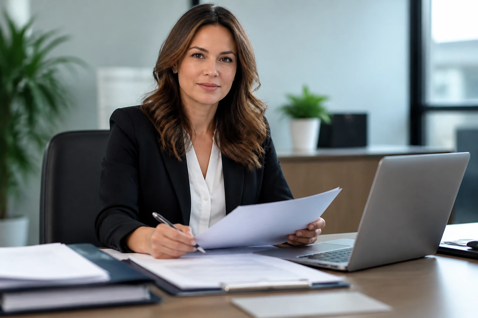 Medium-close portrait of an HR professional in an office illustrating LMIA mechanics