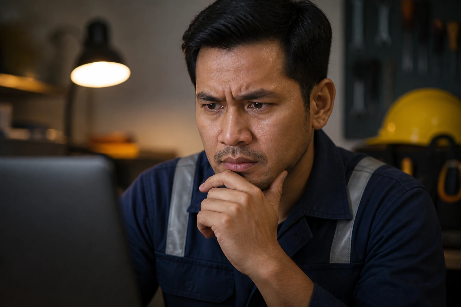 Portrait of a job seeker wary of LMIA sponsorship scams