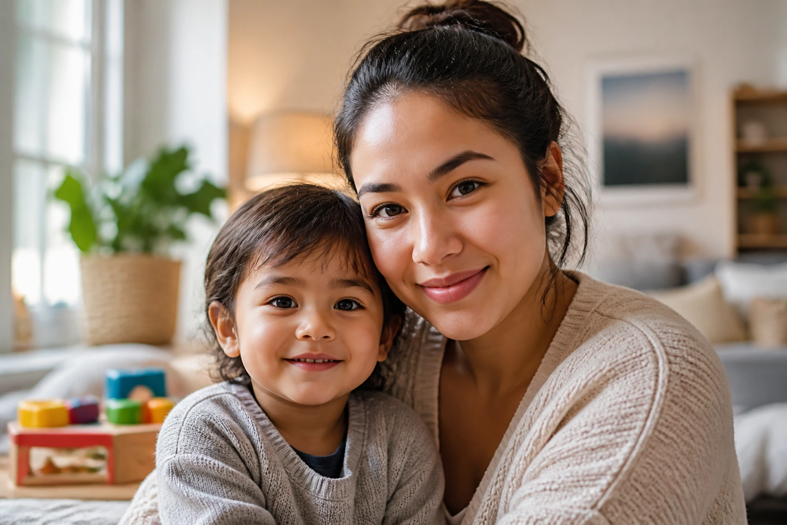 Close-up portrait of a real person in a warm living room illustrating LMIA sponsorship concepts for live-in nanny roles in Canada