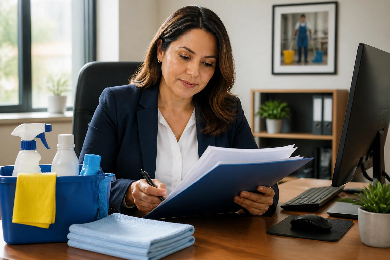 HR professional reviewing LMIA sponsorship in an office
