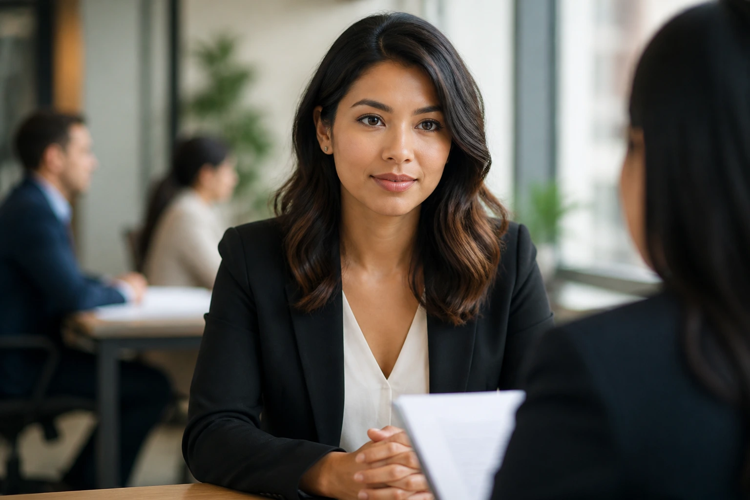Medium close-up of a candidate in a modern office representing LMIA sponsorship