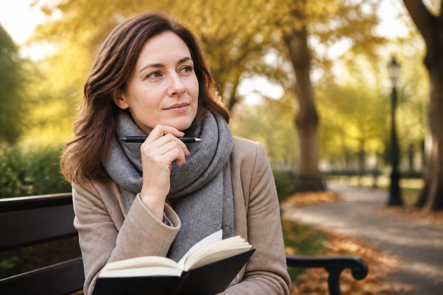 Teacher portrait in an outdoor setting reflecting on challenges and resilience
