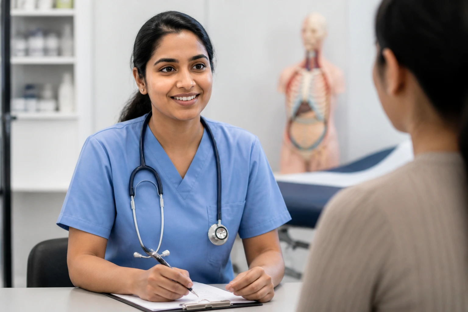 Medical assistant in a clinical training setting