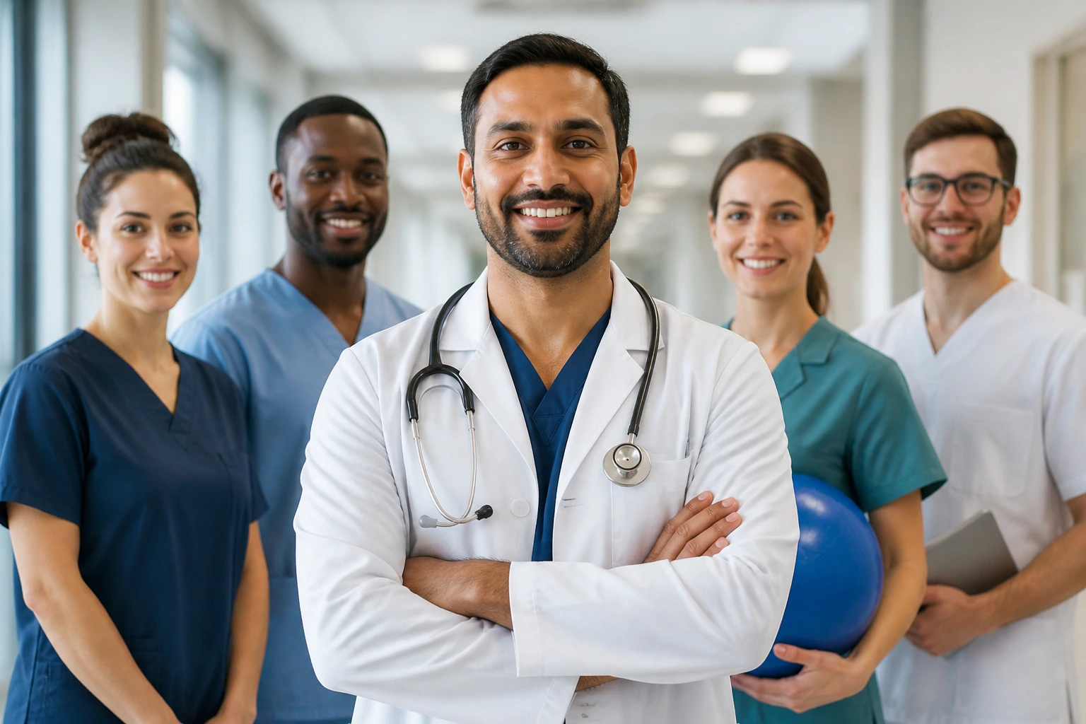 Portrait of a doctor in a clinical setting
