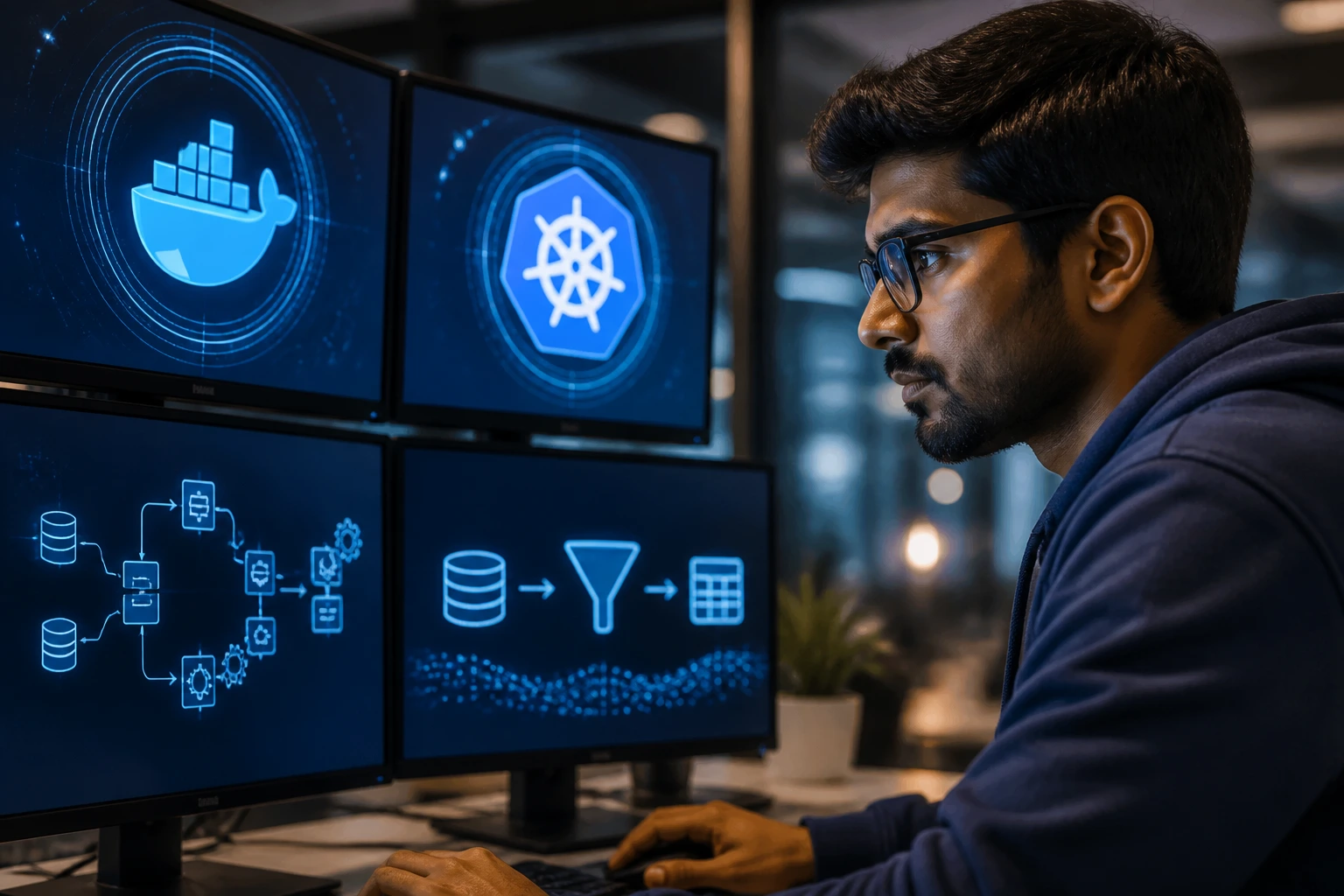 Close-up of a data scientist highlighting production-ready ML skills and MLOps