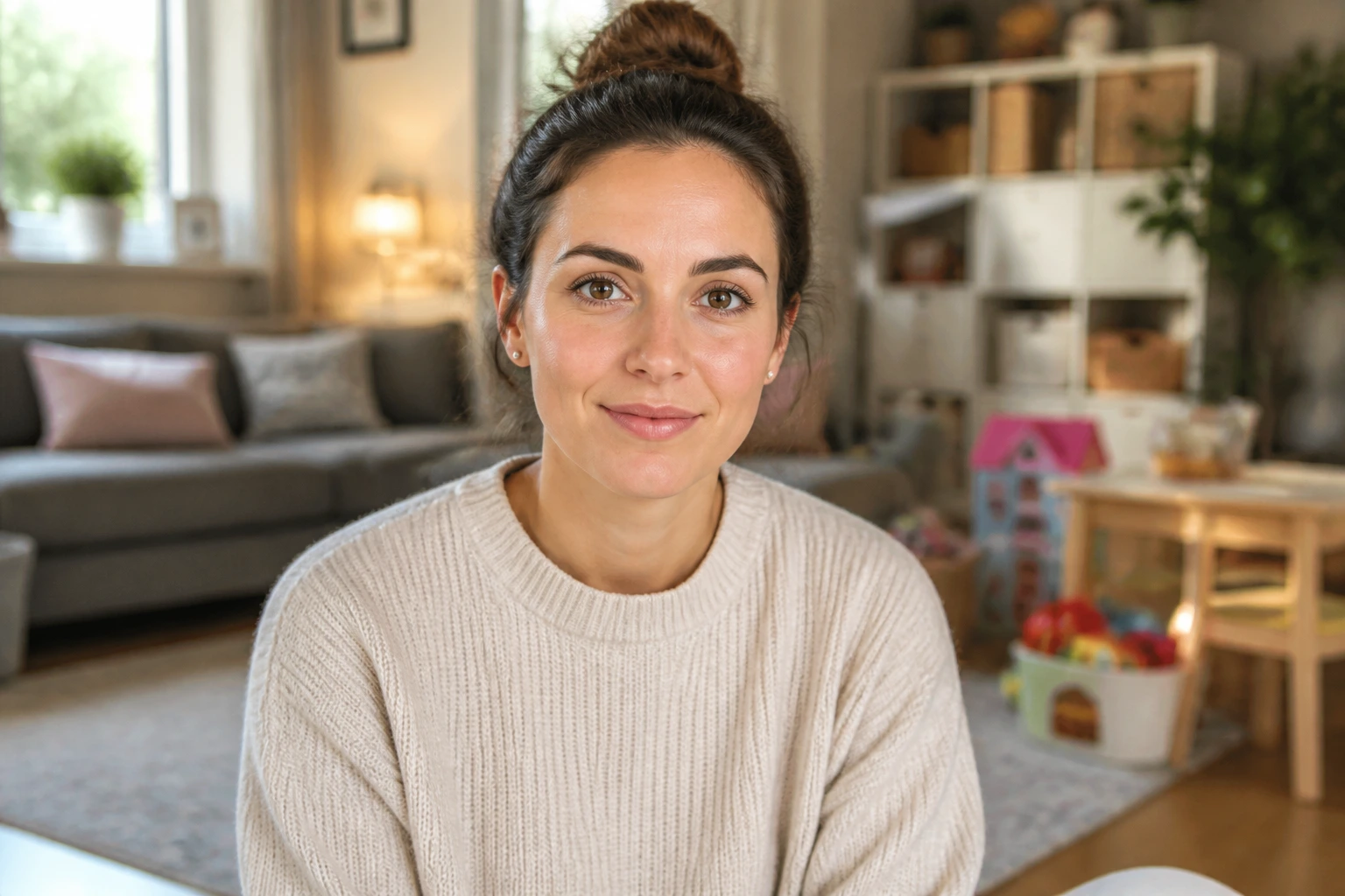 Nanny candidate portrait emphasizing practical routines and ages