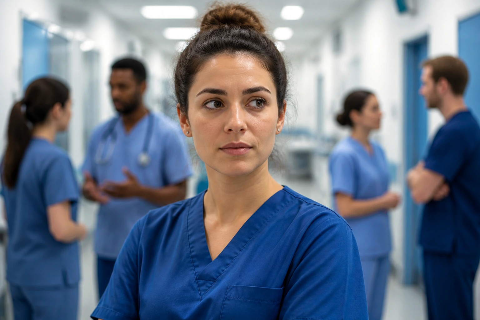 Portrait of a physiotherapist navigating NHS culture and teamwork