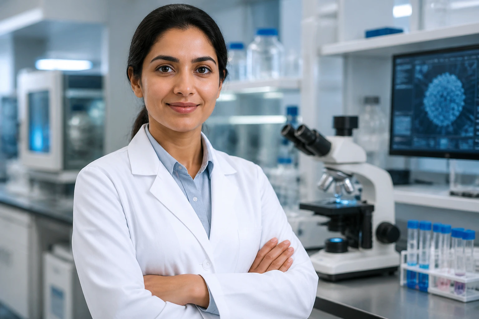 Scientist in lab illustrating NIW-favorable fields such as research and engineering
