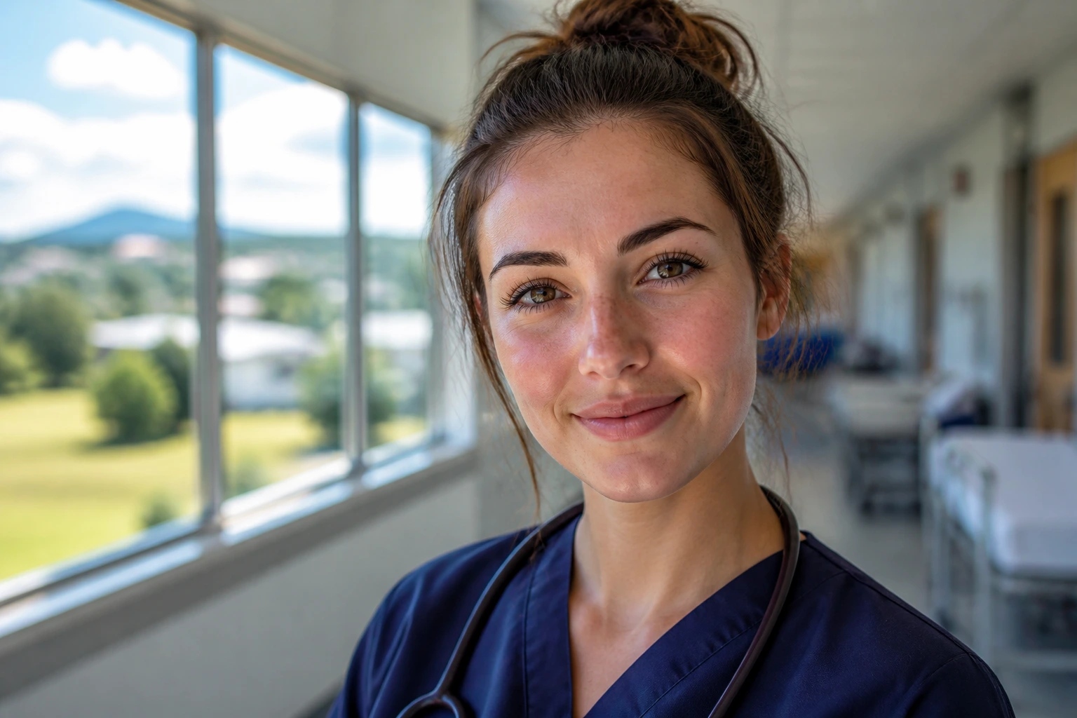 Nurse in bright hospital hallway representing regional demand for nurses