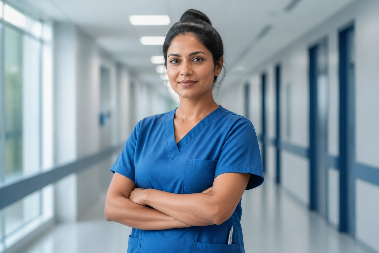 Nurse in hospital corridor representing visa sponsorship mechanics