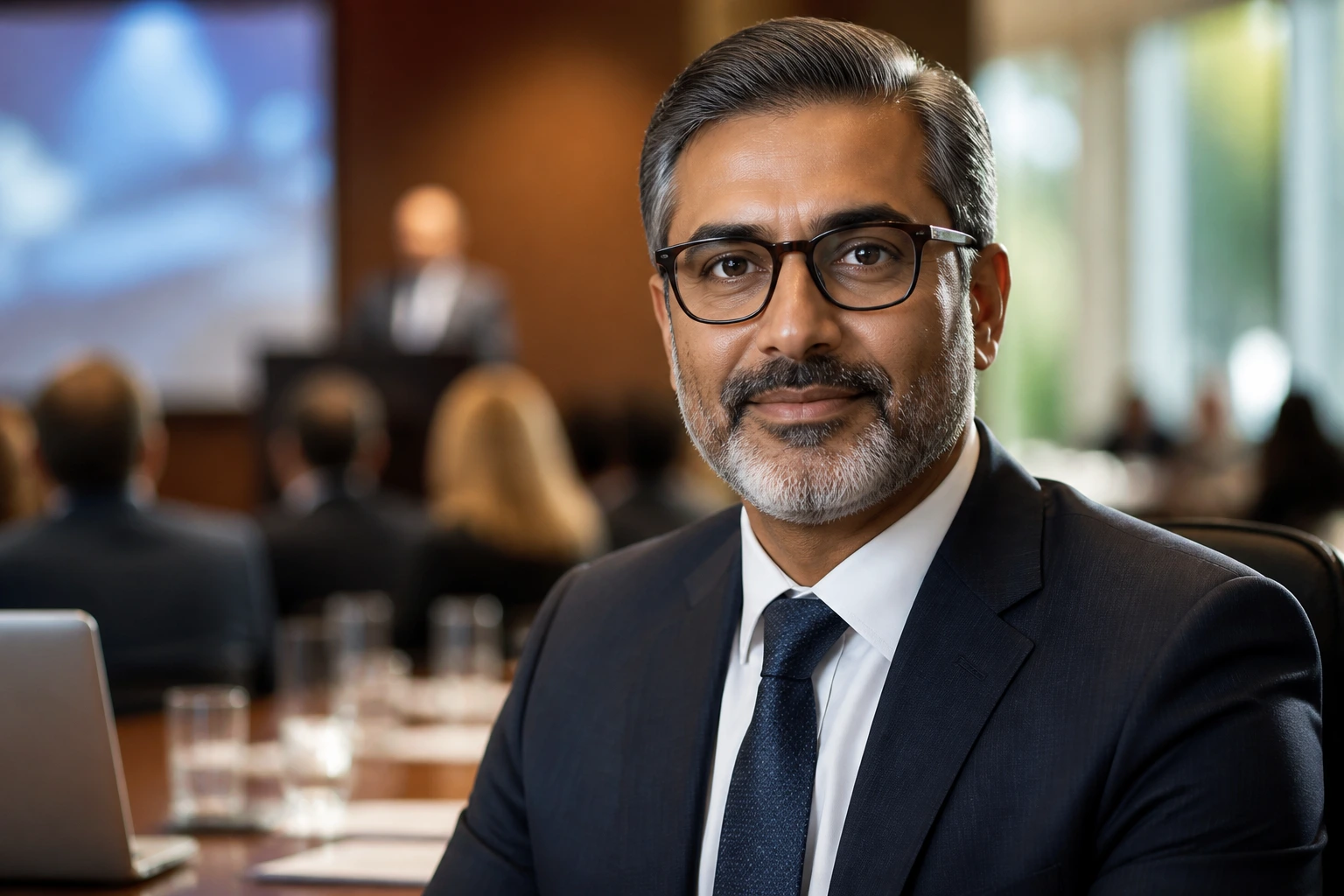 Senior finance professional portrait representing O-1 extraordinary talent visa