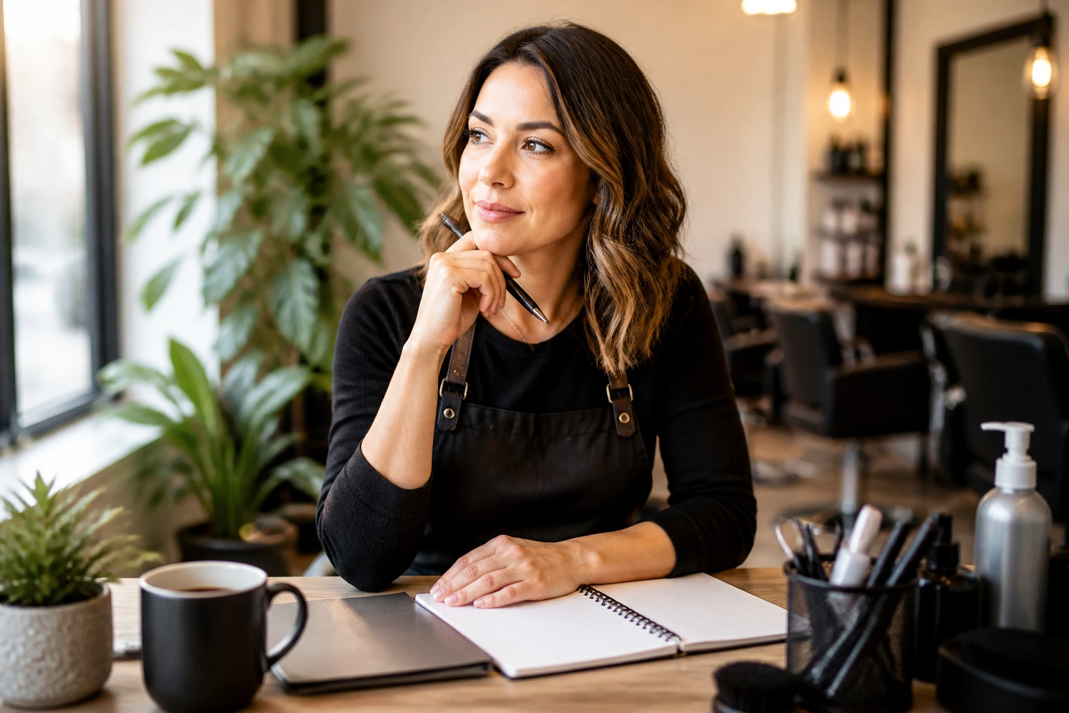 Person at desk contemplating weekly pay in an office