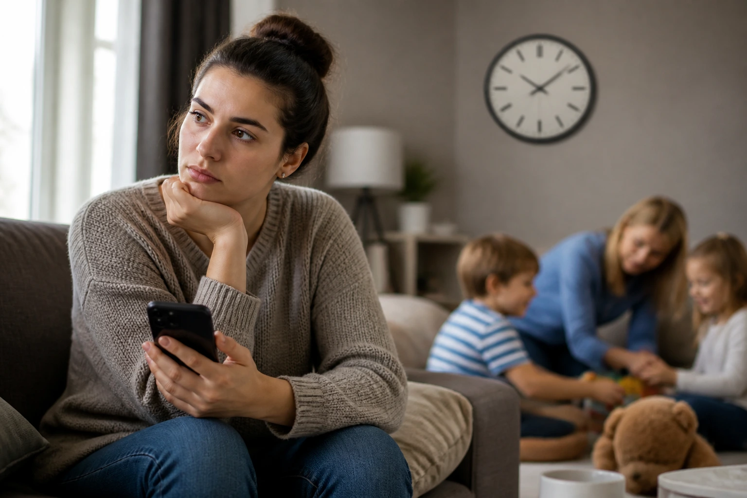 Au pair facing common post-arrival problems in a living room