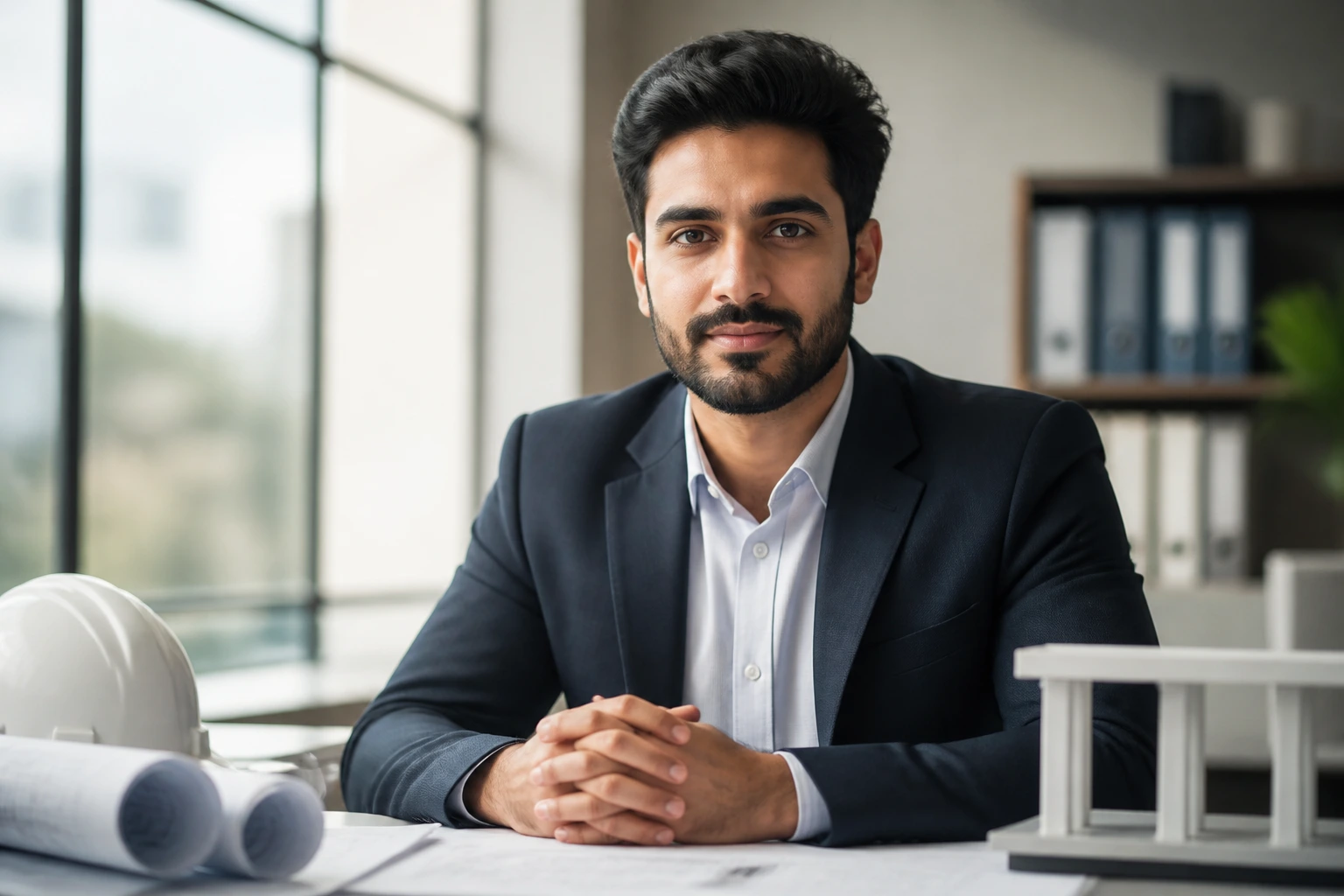 Portrait of a professional in smart attire suggesting qualifications