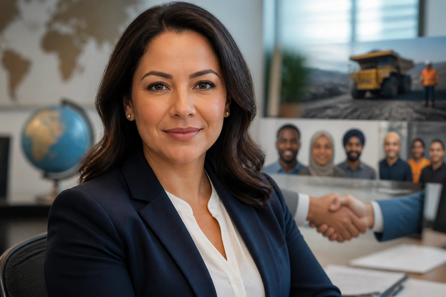 Portrait of a recruiter in a Canadian mining company for international hires.