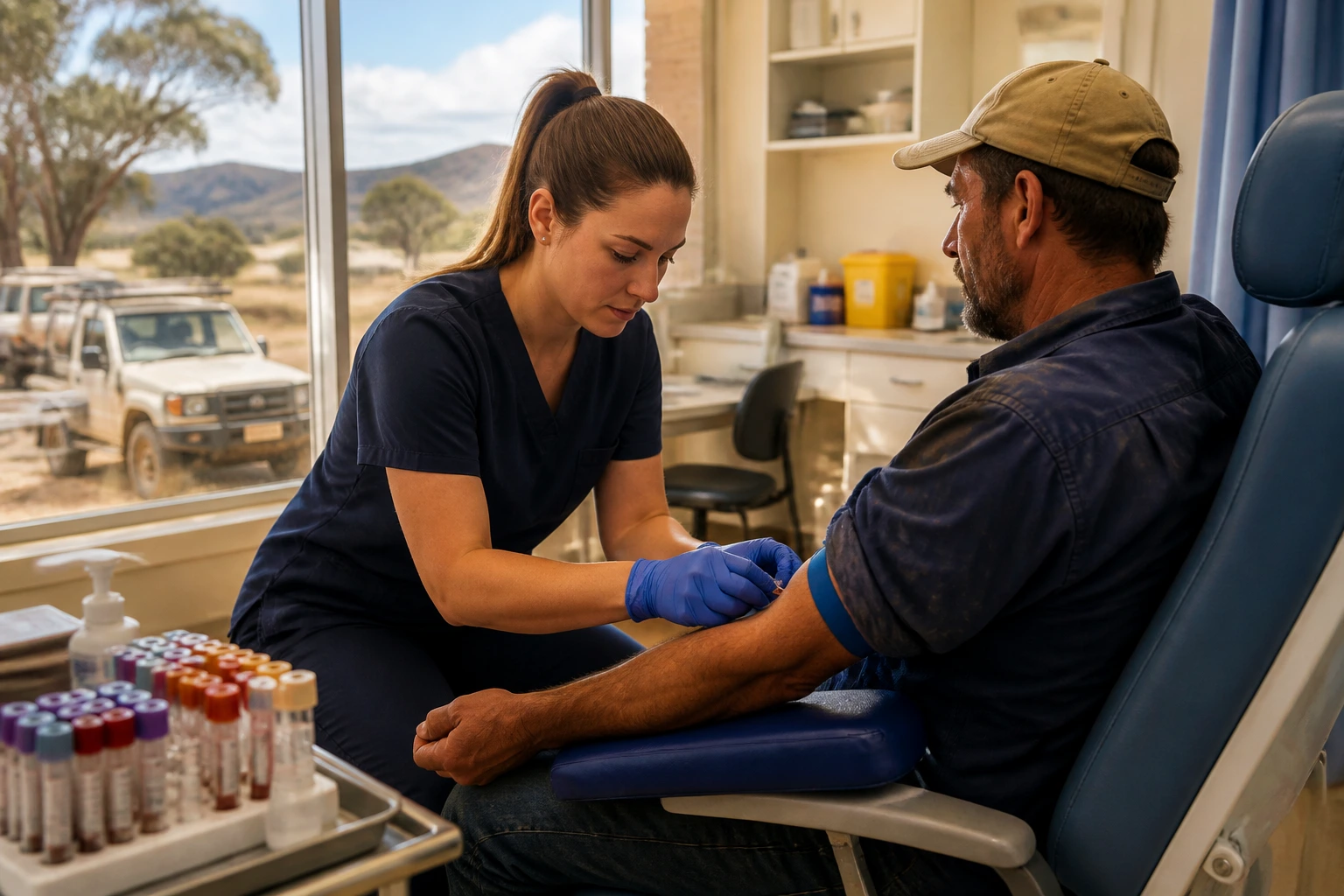 Phlebotomist in regional Australian clinic