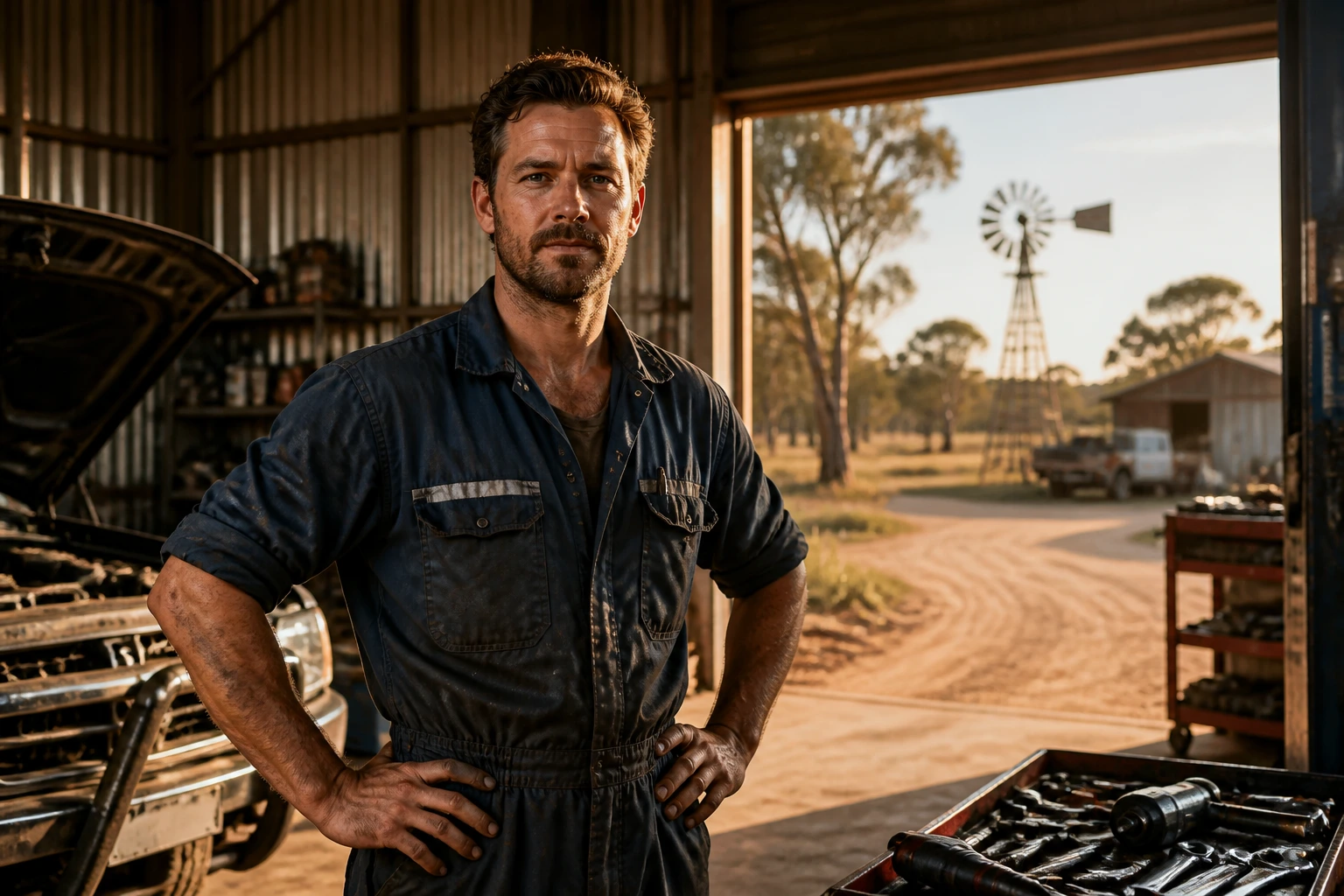 Mechanic in rural Australian workshop representing regional sponsorship pathway
