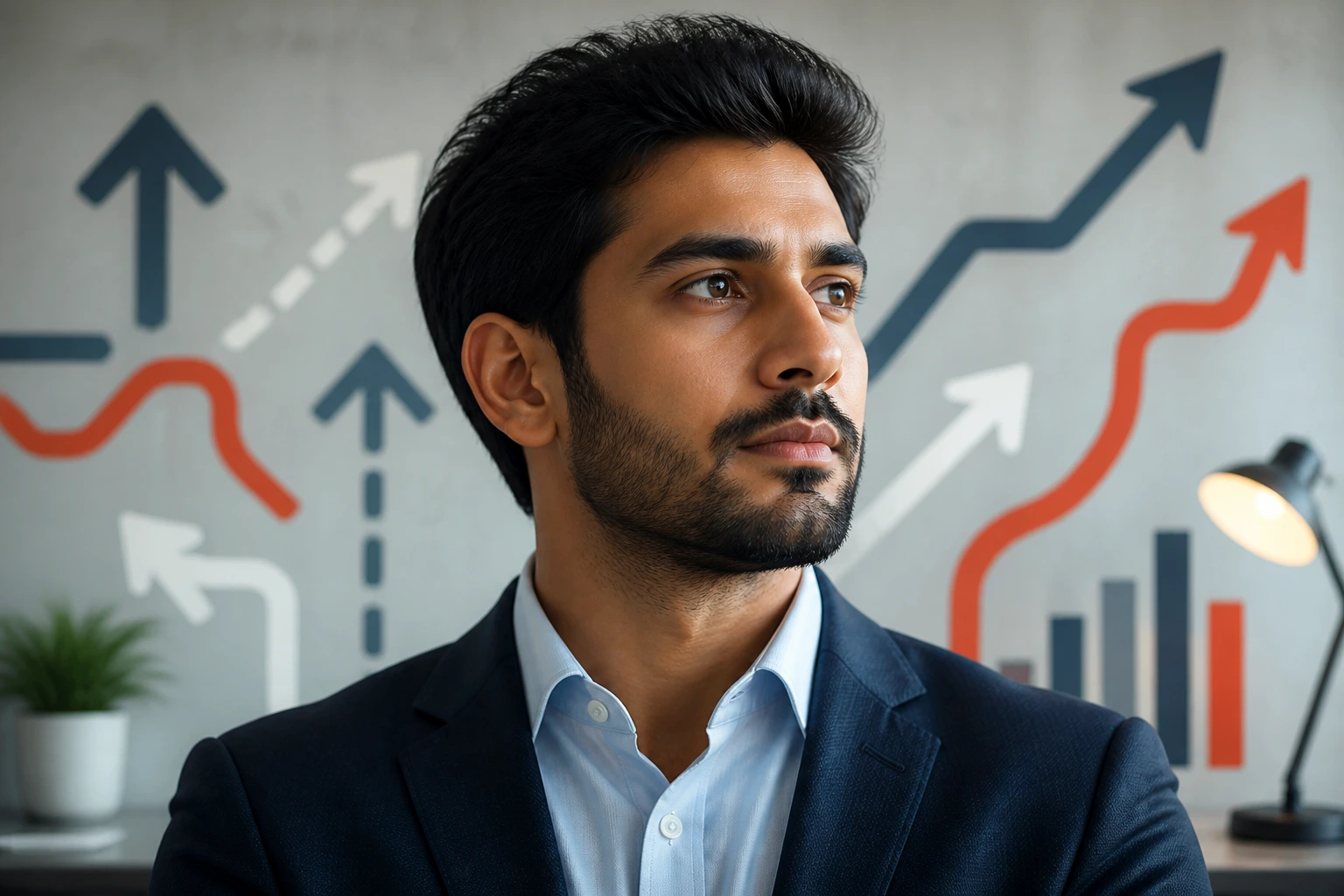 Determined professional portrait symbolizing resilience and pivot strategy