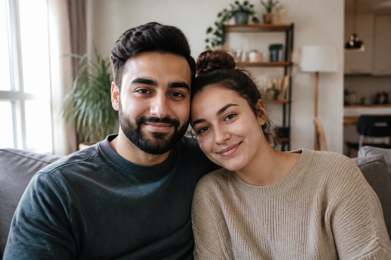 Real couple portrait illustrating genuine relationship for sponsorship