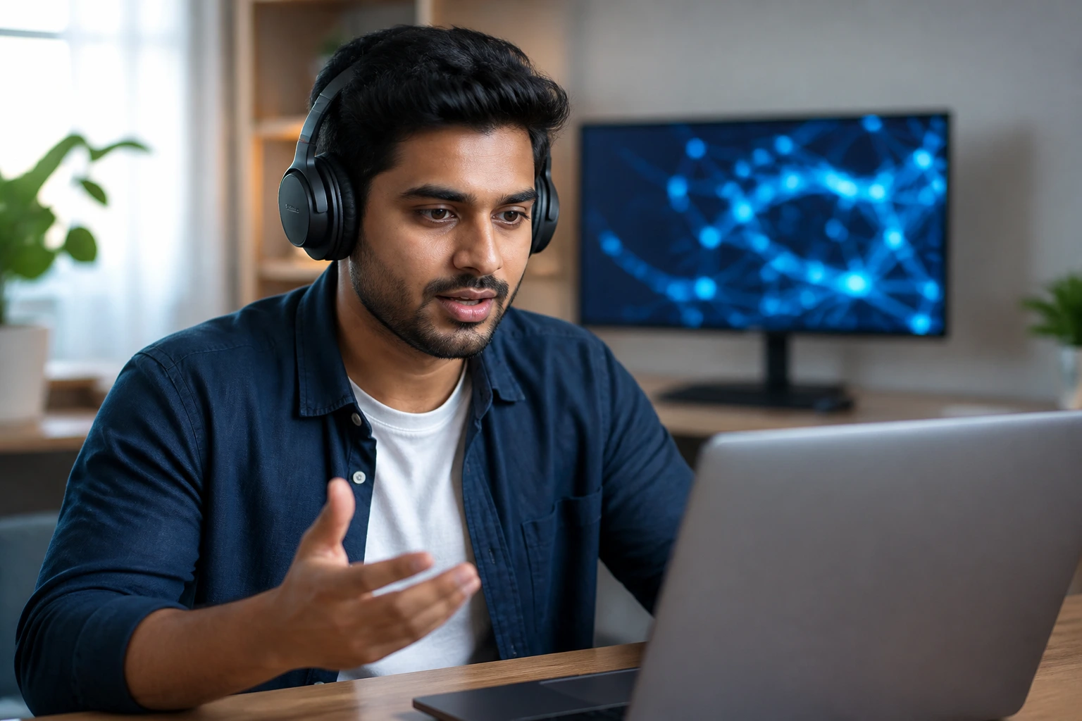 Portrait of a person during a remote technical interview for Canada IT roles