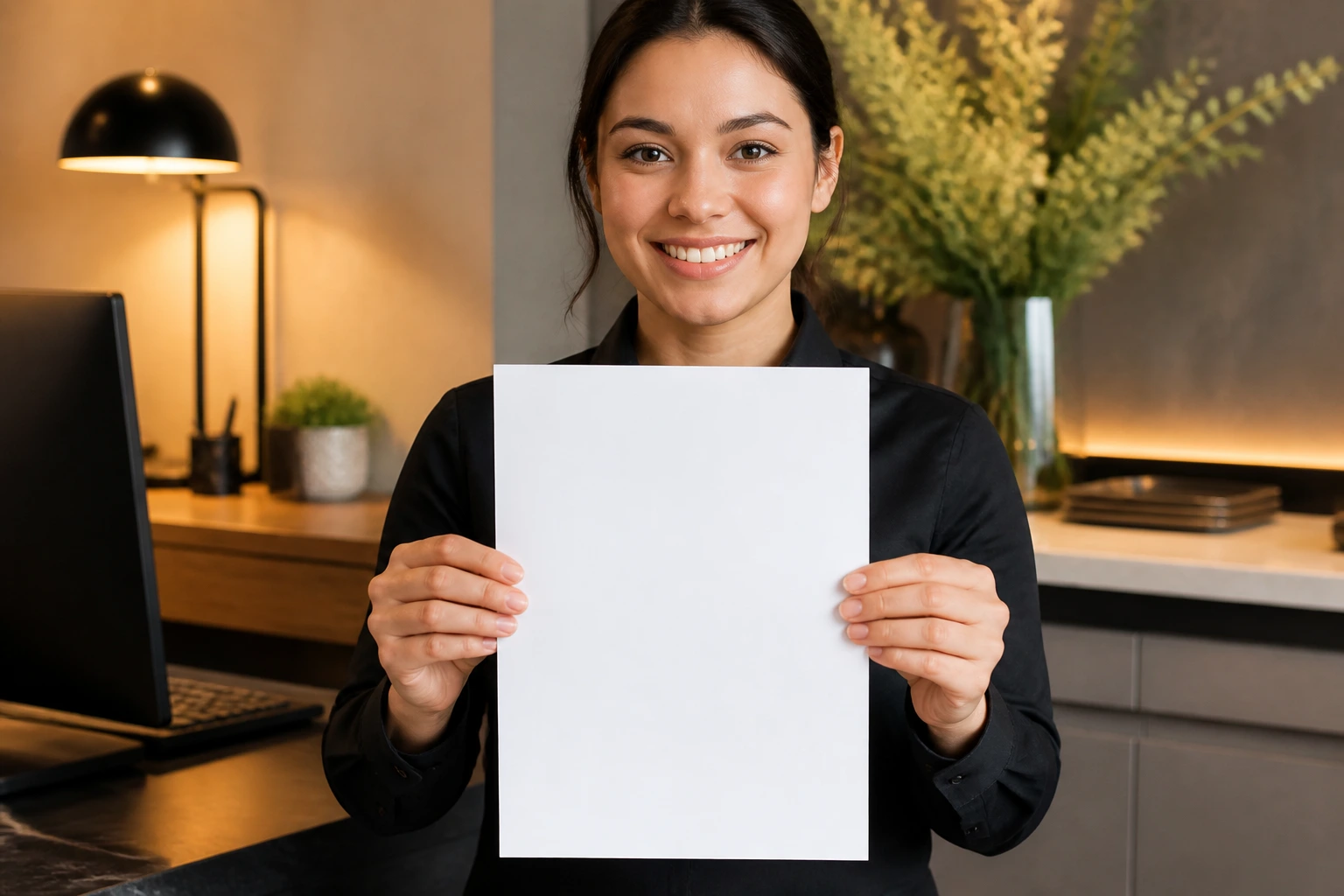 Person holding a clean, minimal resume page to hiring managers.