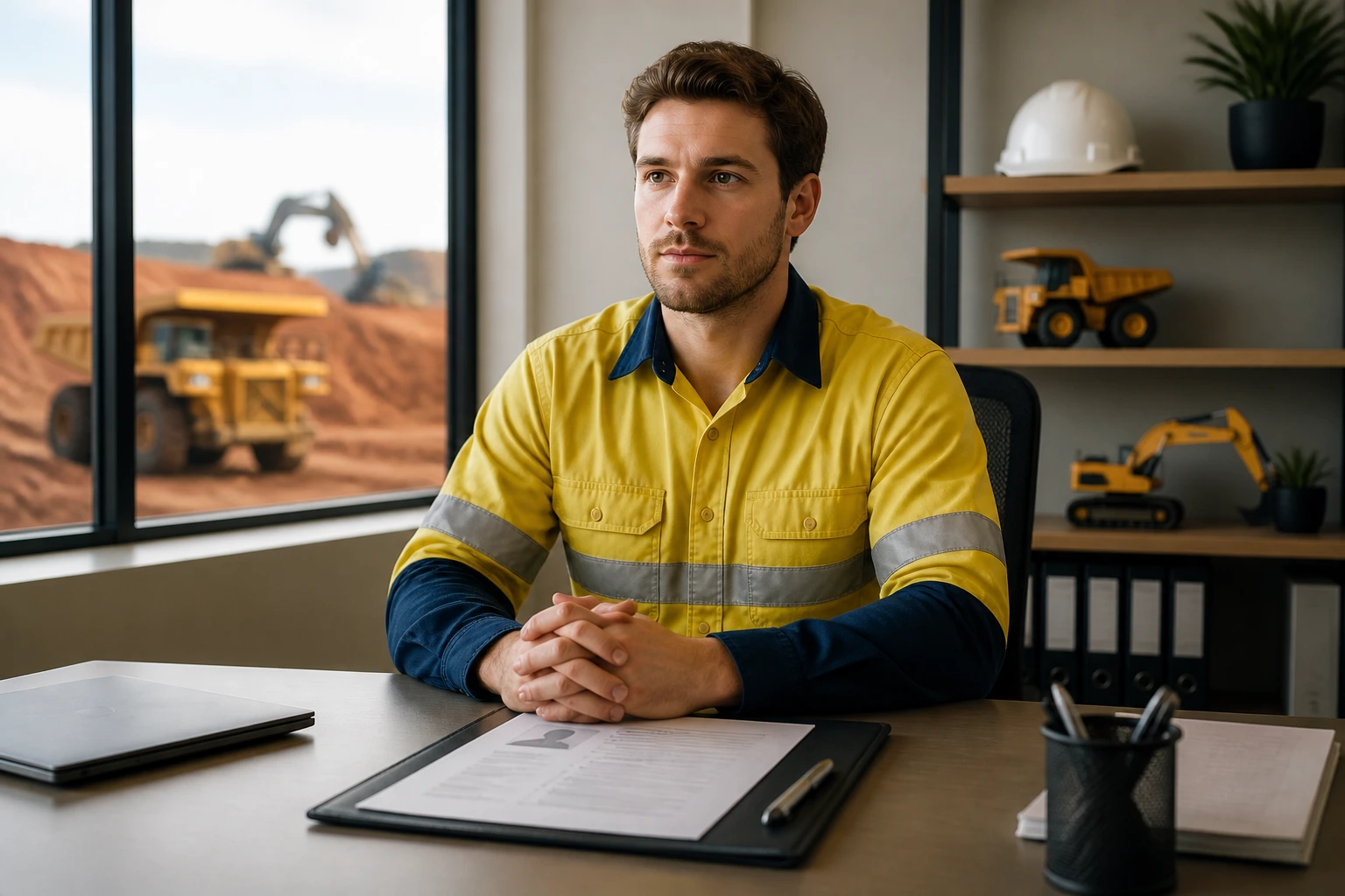 Professional job applicant portrait in an office setting