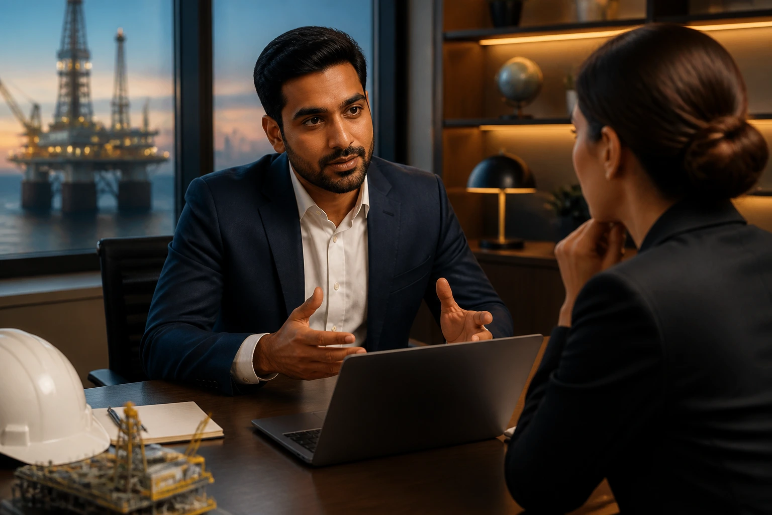Business professional negotiating salary in a sponsorship context