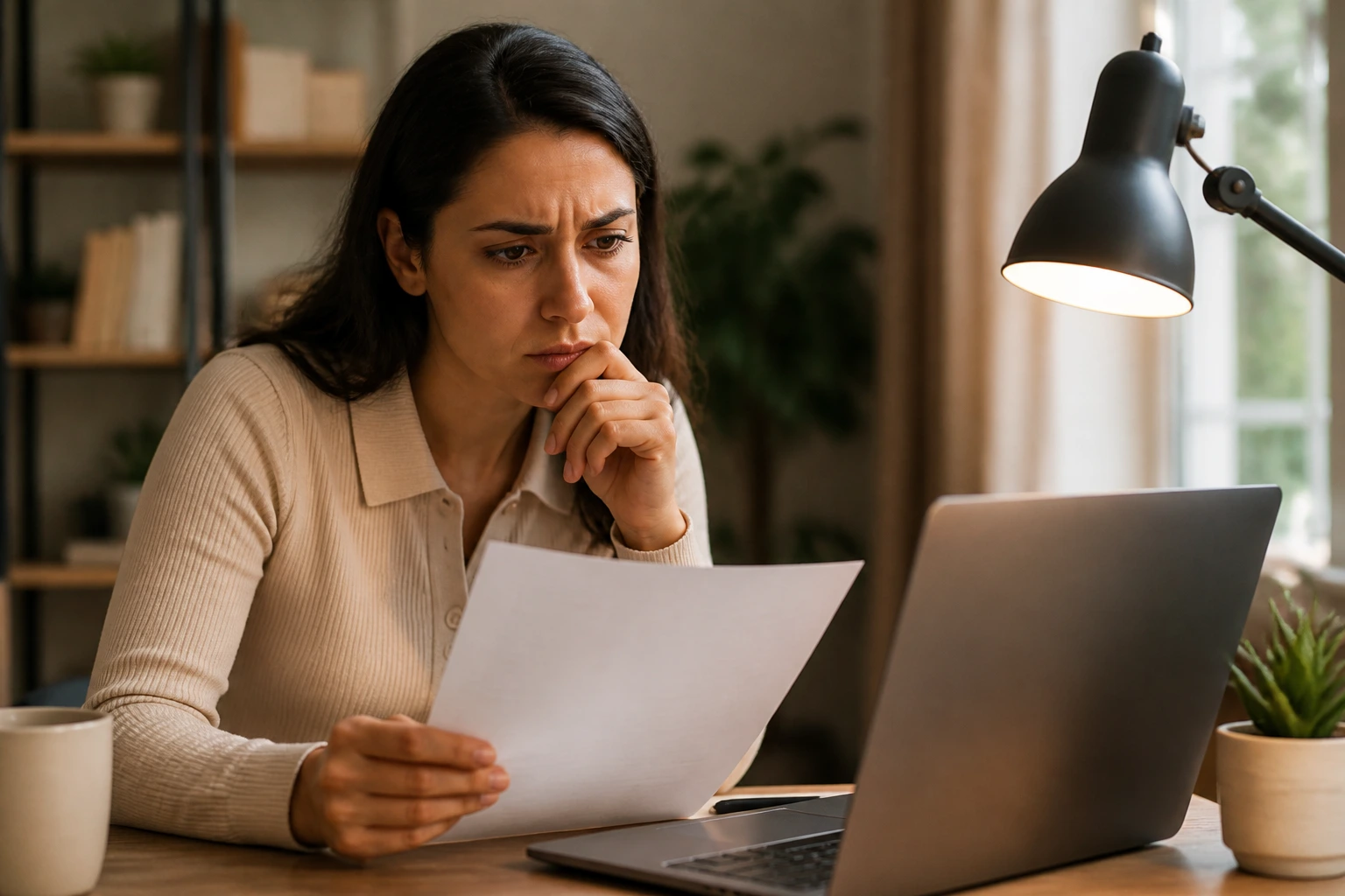 Close-up of a wary job seeker illustrating scams and bad offers in the Canadian job market