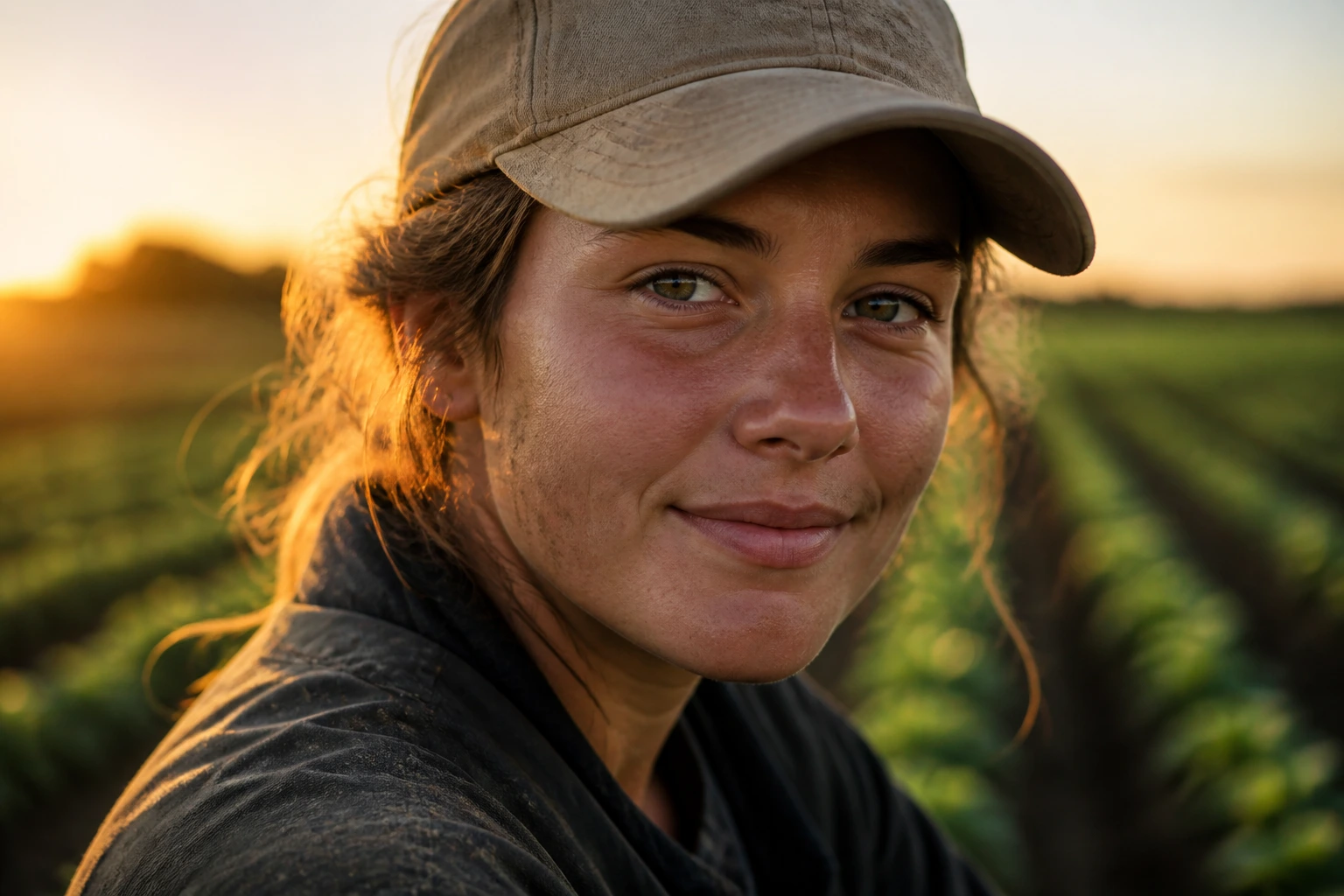 Portrait of a resilient real person outdoors, embodying thriving traits for seasonal farm work