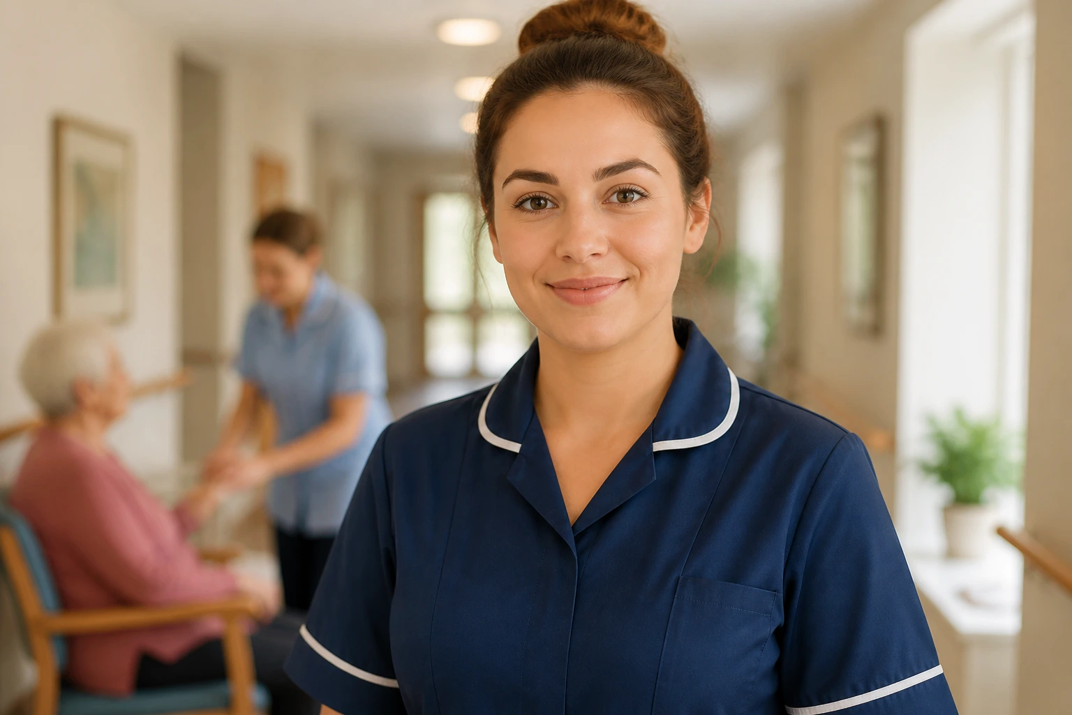 Portrait of a senior care worker in uniform