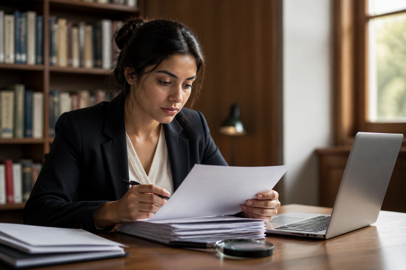 Close-up portrait of a professional preparing for skills assessment