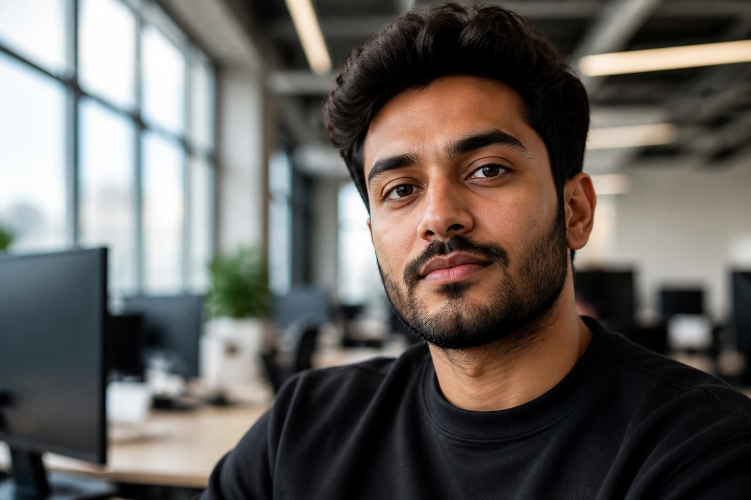 Portrait of a professional in an office illustrating sponsor-friendly employers