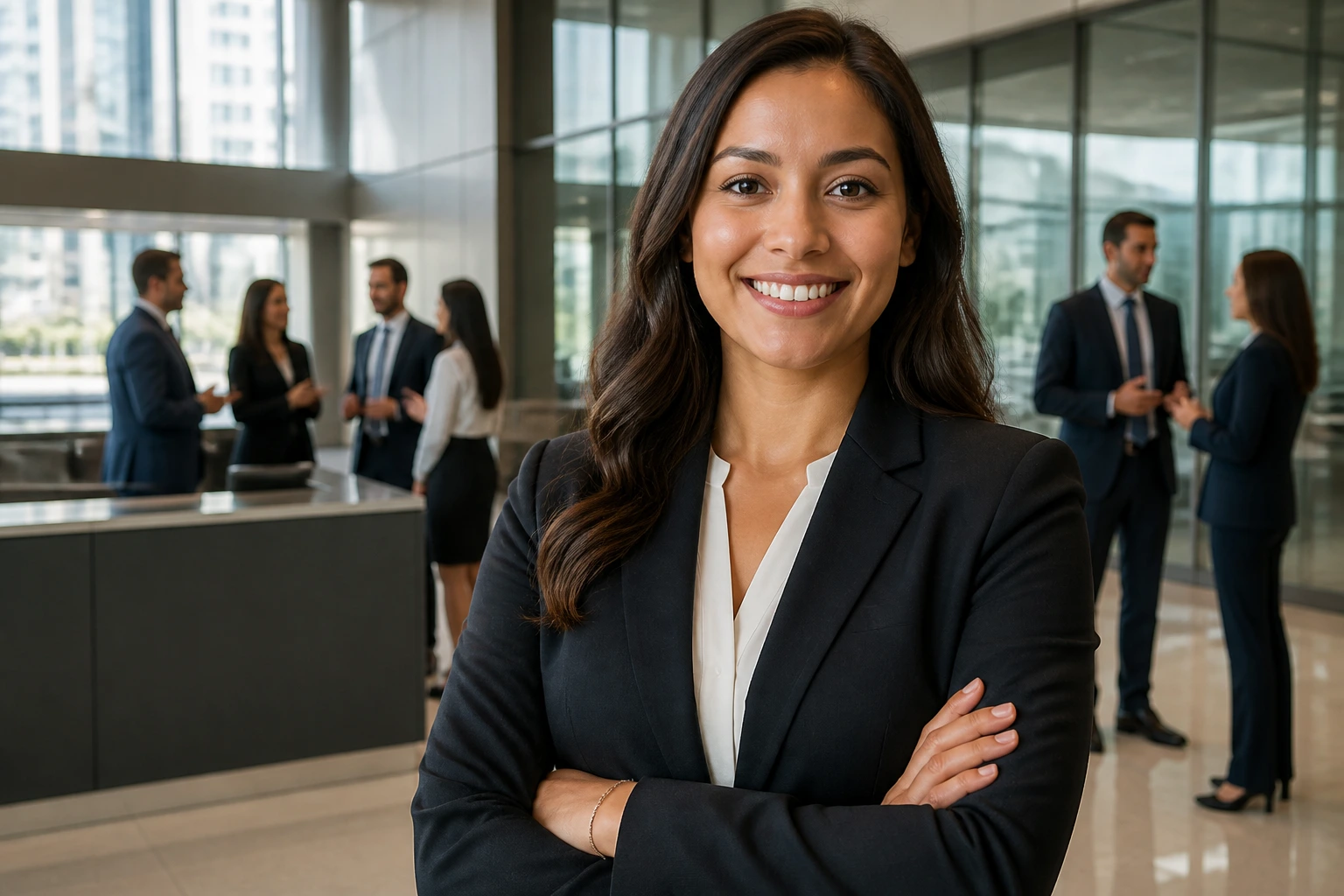 Banking professional in a corporate office setting