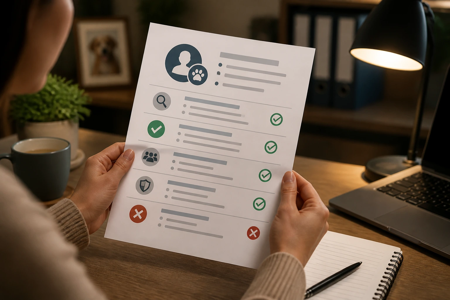 Hands holding a document with sponsorship cues, no readable text