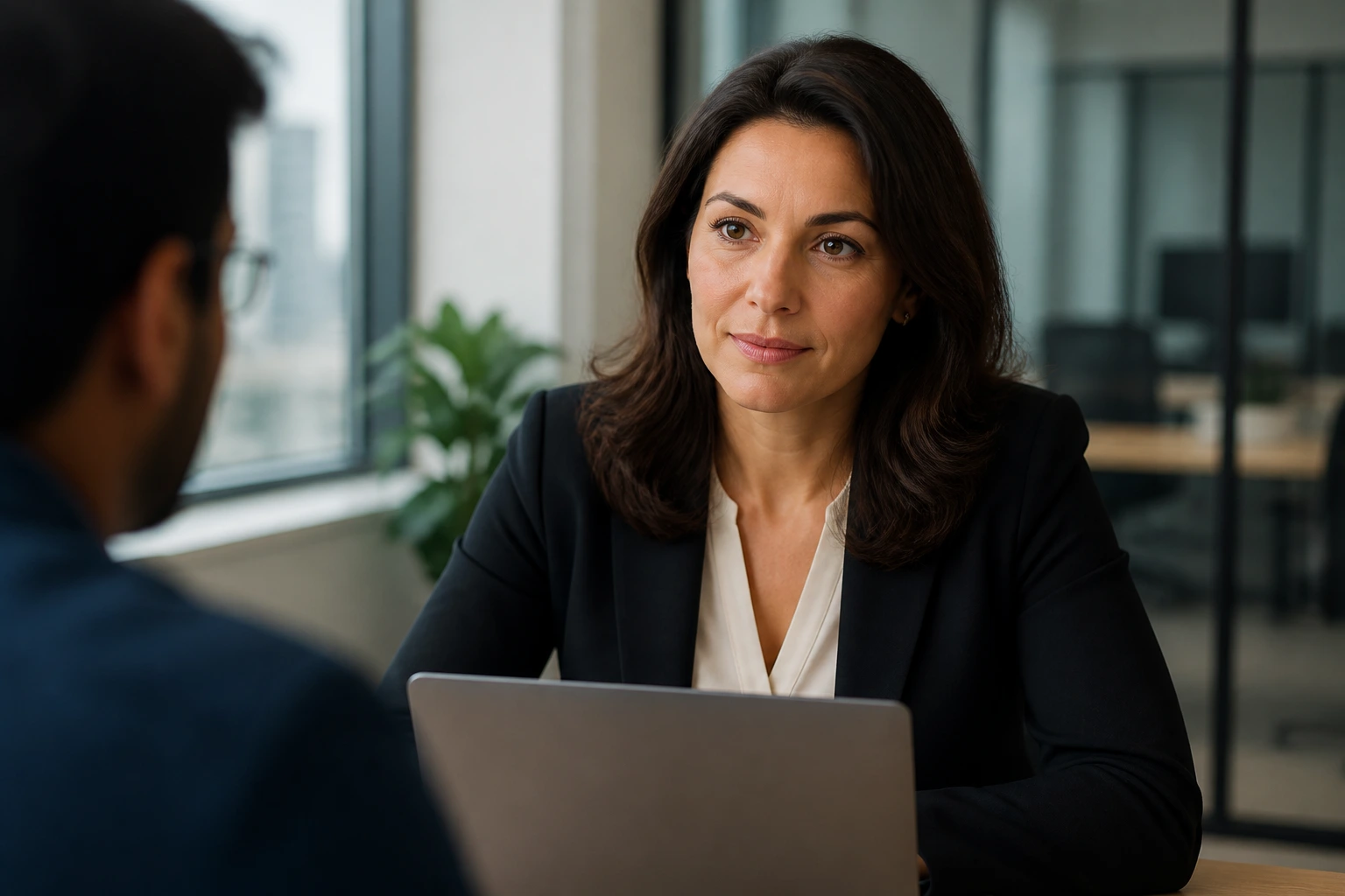 Close-up of a professional discussing sponsorship in cybersecurity applications