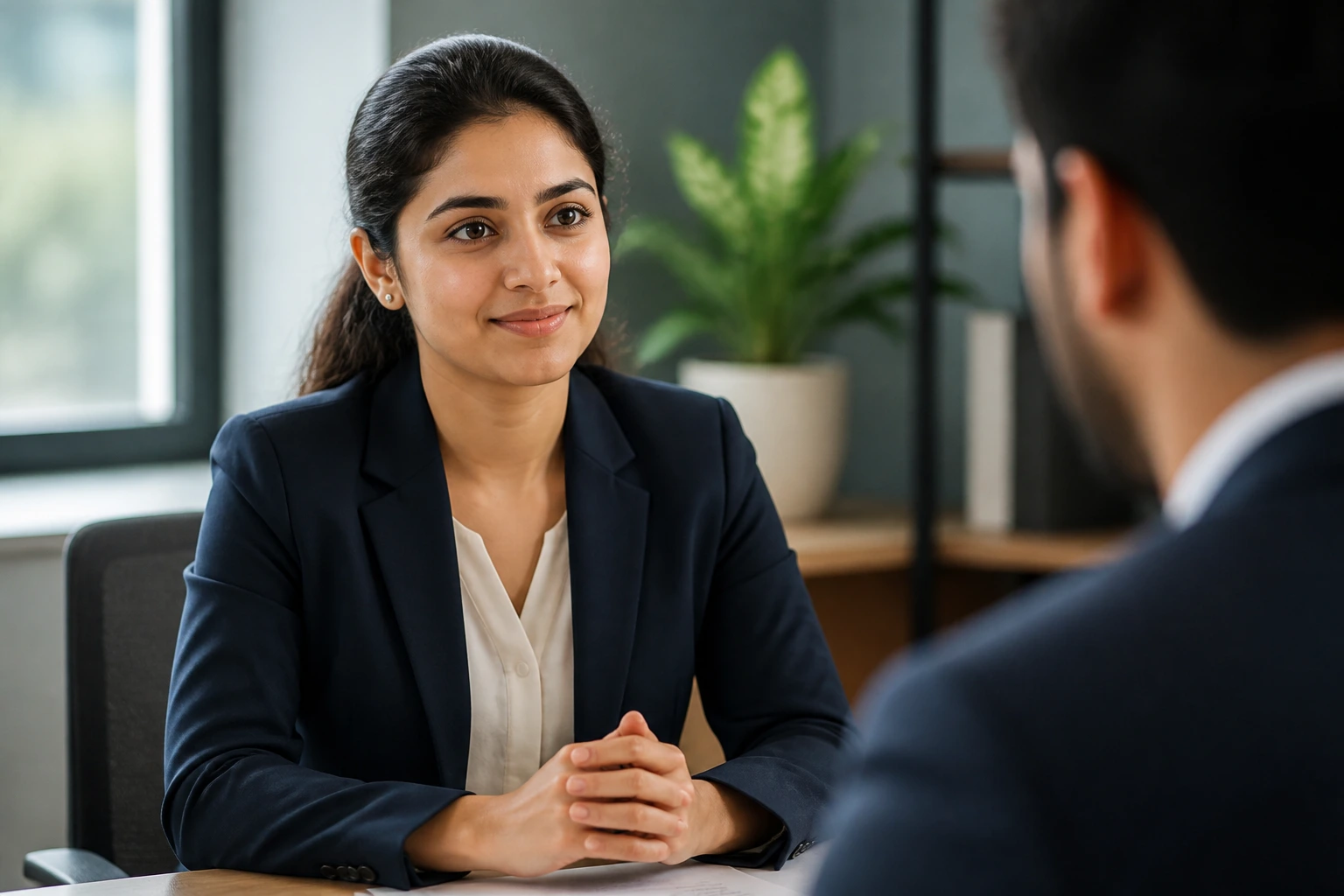 Candidate in interview discussing sponsorship timing