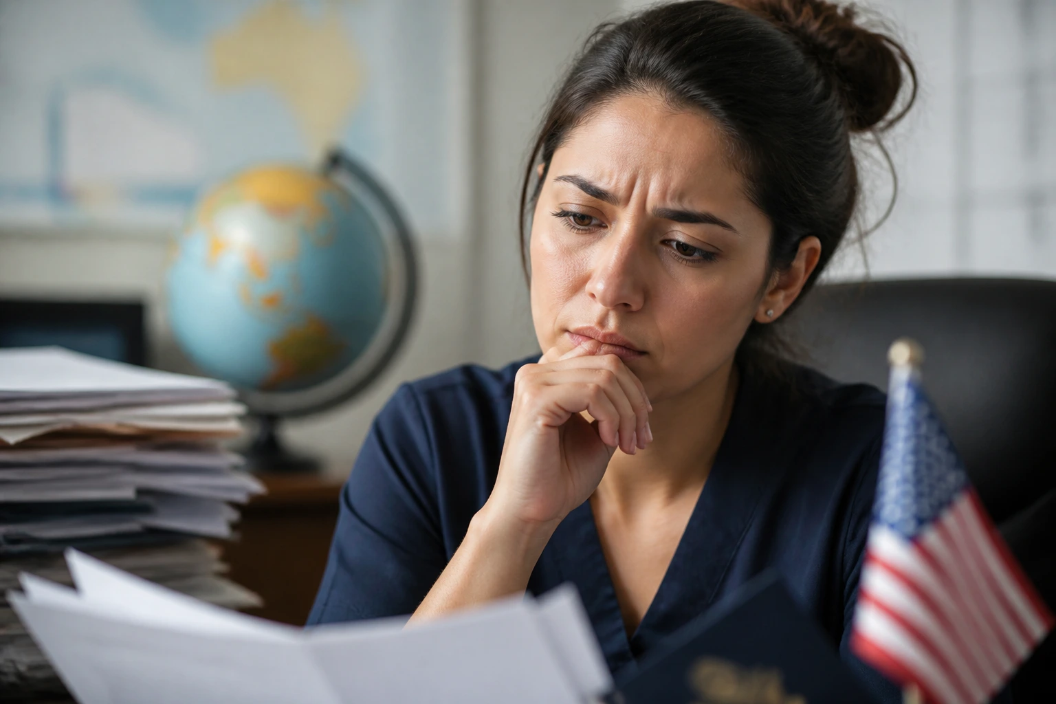 Portrait of a foreign applicant considering sponsorship planning in the United States