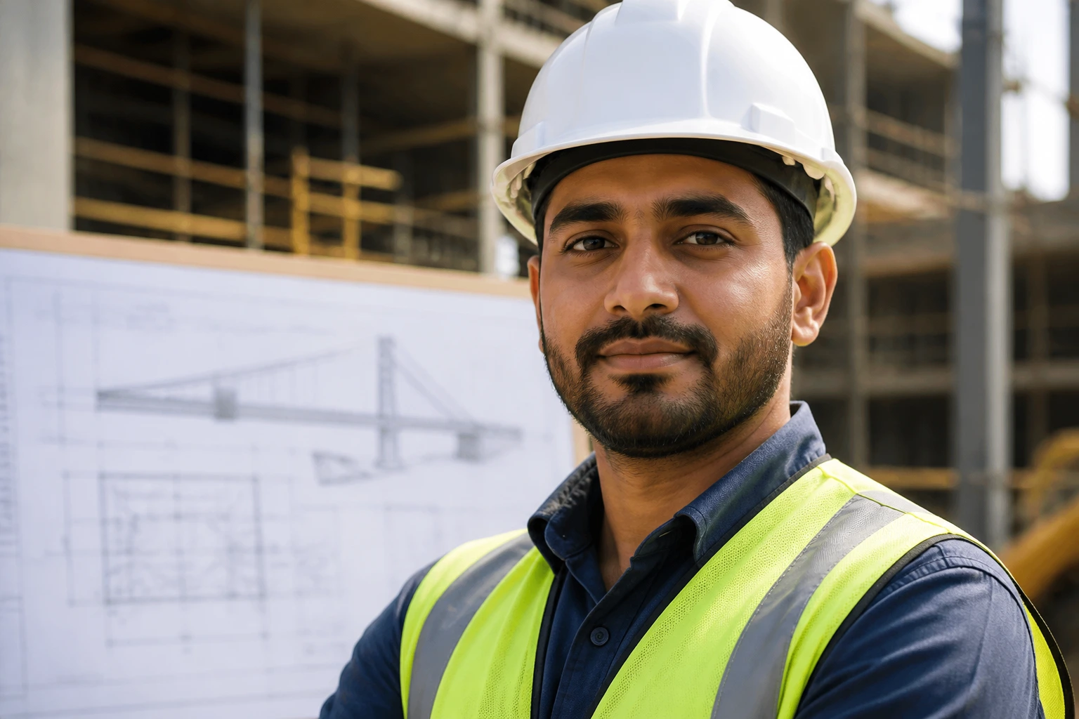Civil engineer in safety gear on site representing sponsorship roles