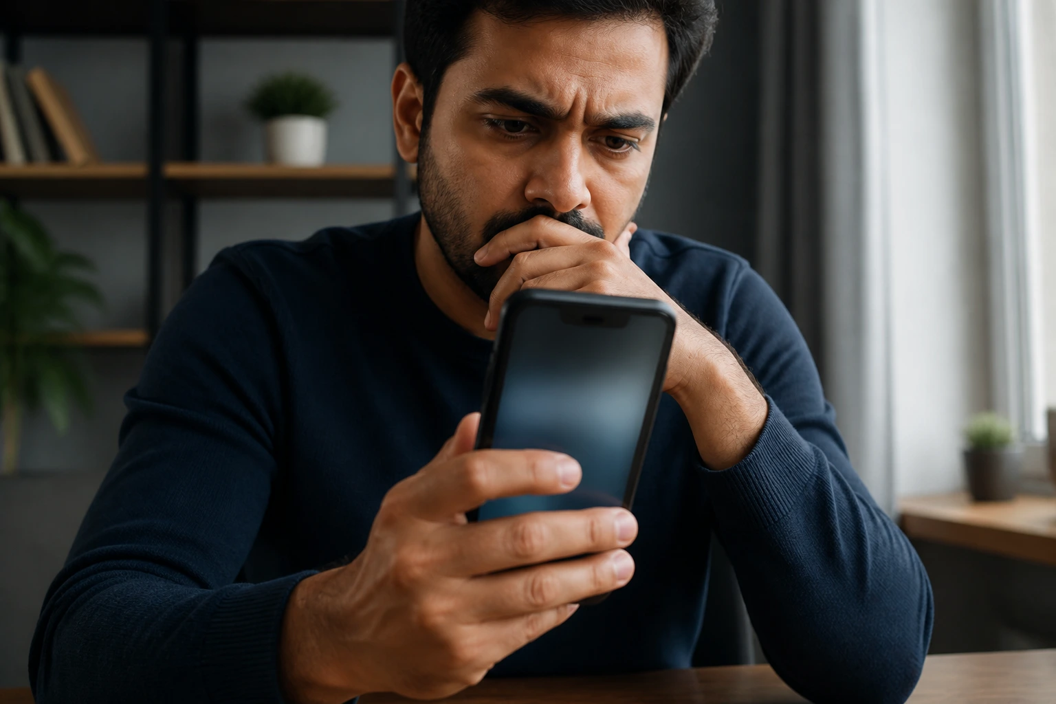 Hands holding a smartphone with a blurred sponsorship offer screen