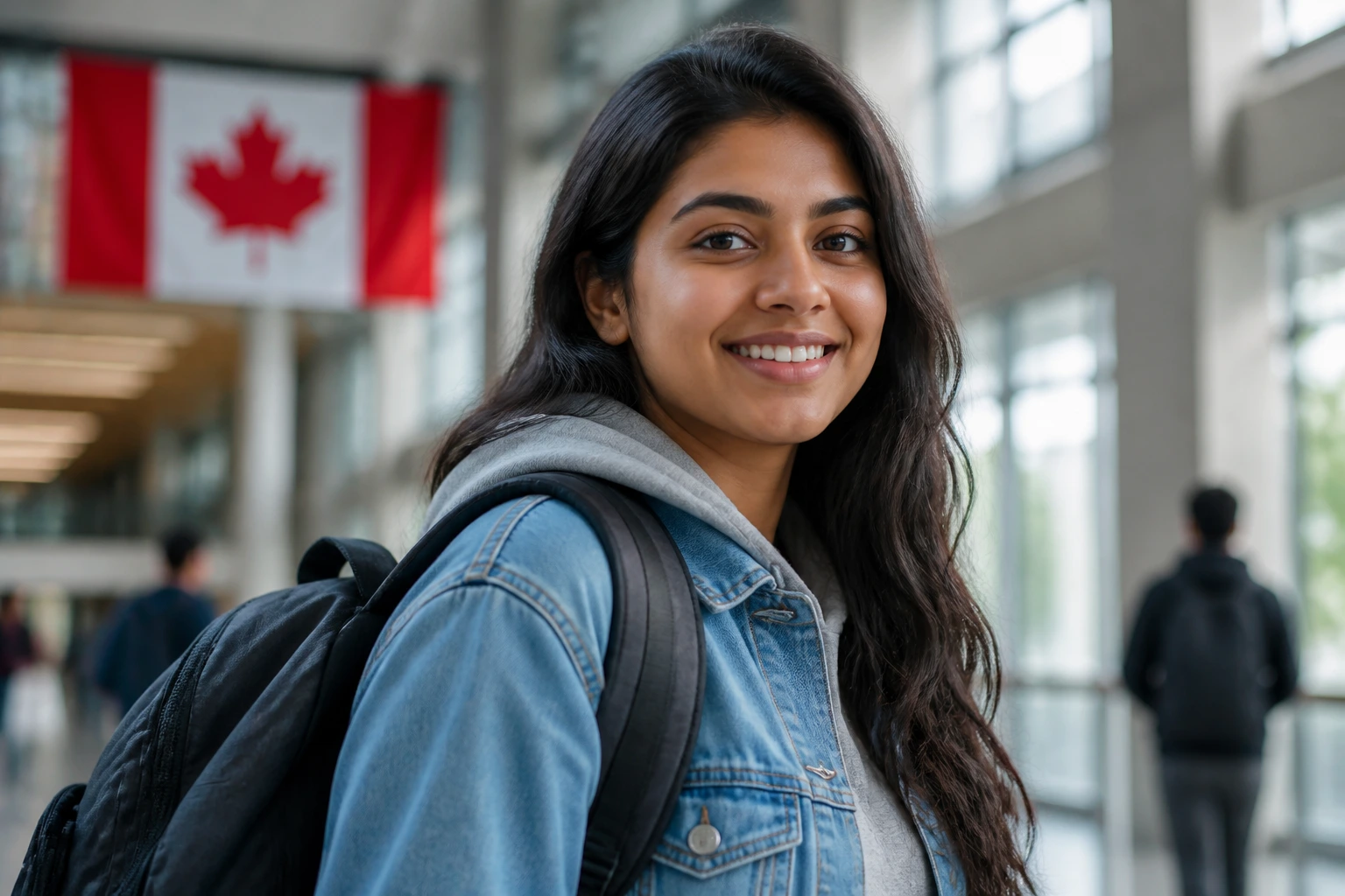 Student on campus representing study-to-work route in Canada