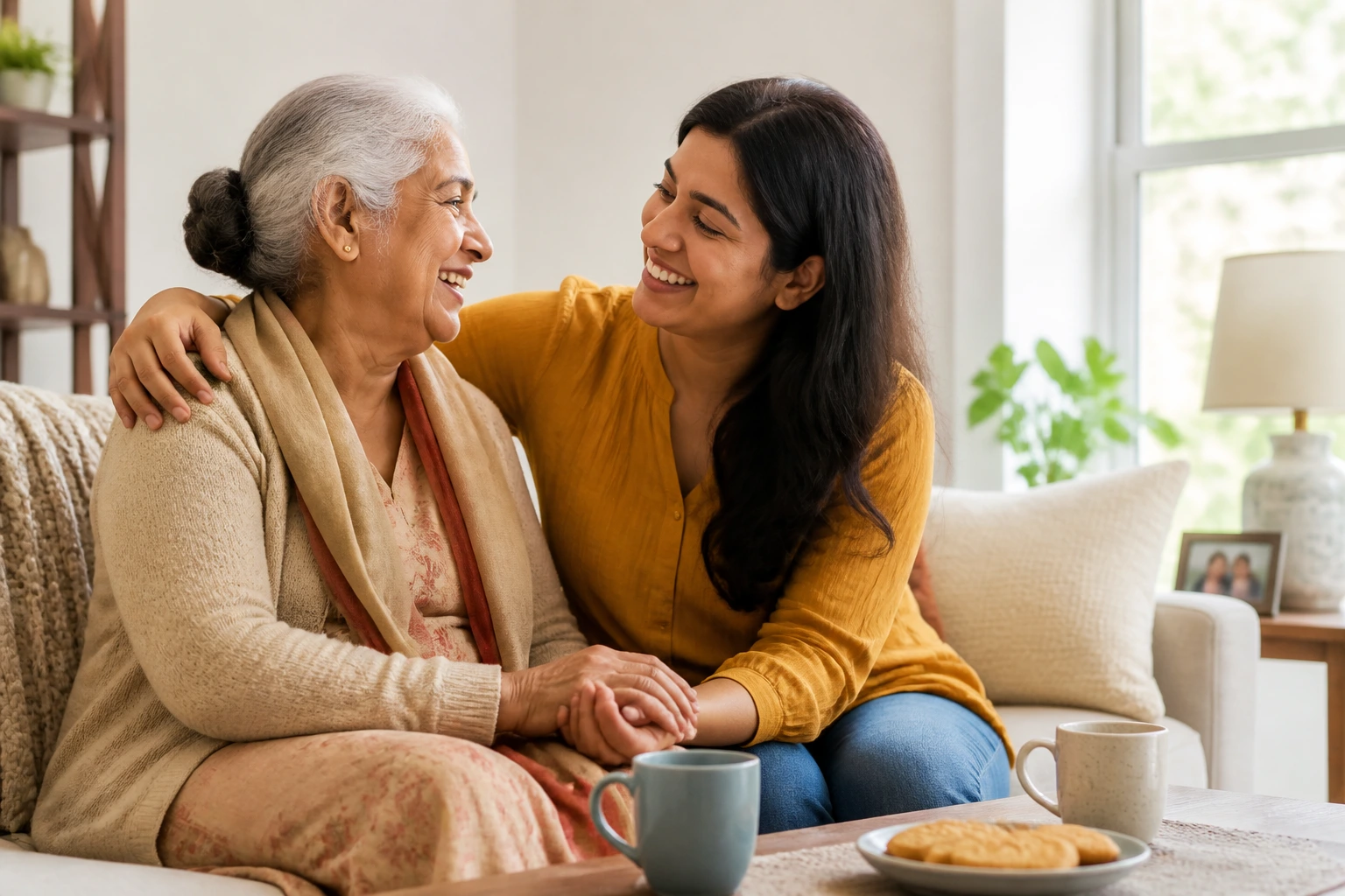 Family moment illustrating Super Visa option for parents