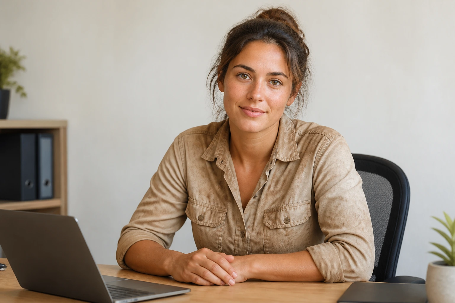 Portrait of a person at a desk in an office representing taxes and superannuation