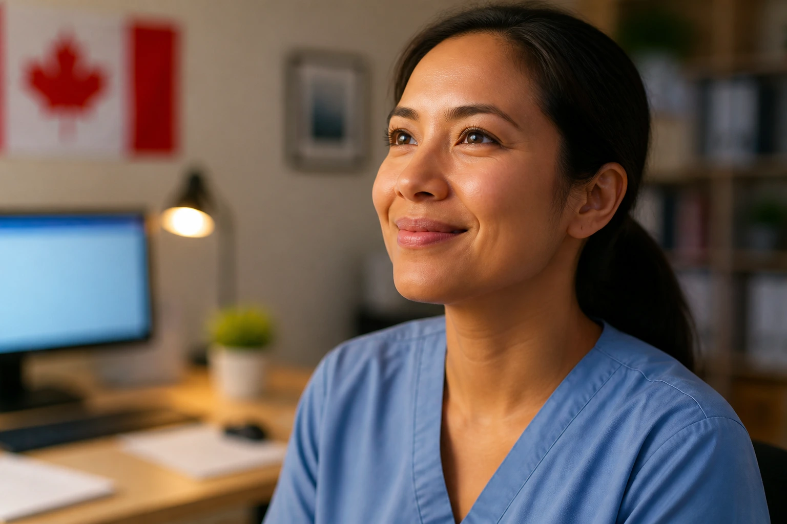 Close-up portrait of a person representing transition from temporary resident to permanent resident in Canada