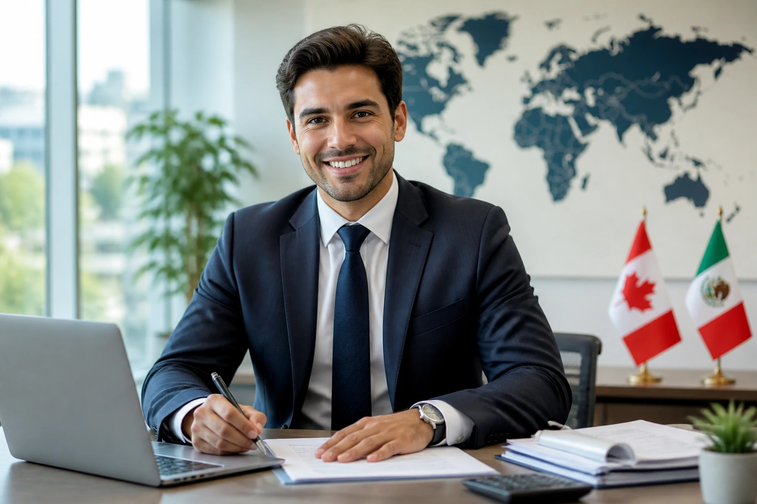 Professional in a bright office depicting TN visa advantages for Canadians or Mexicans