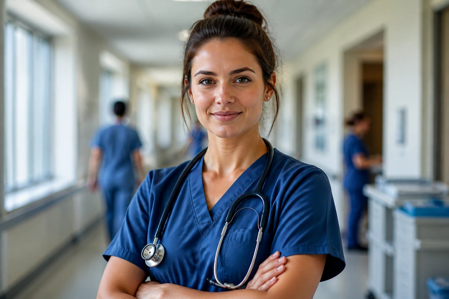 Nurse portrait illustrating travel vs permanent staffing concept
